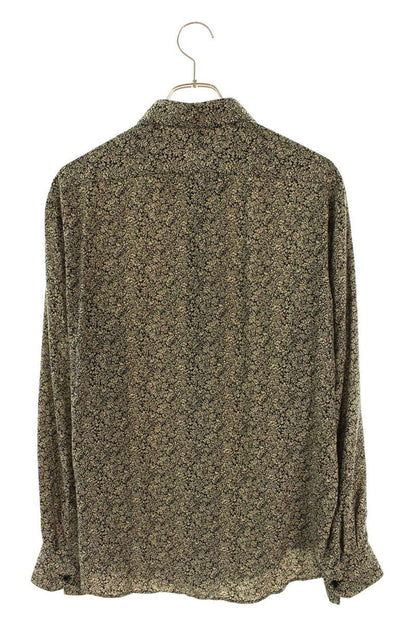 CELINE Viscose Flower Print Long Sleeve Shirt Multi Size XXS