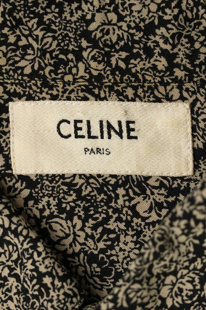 CELINE Viscose Flower Print Long Sleeve Shirt Multi Size XXS