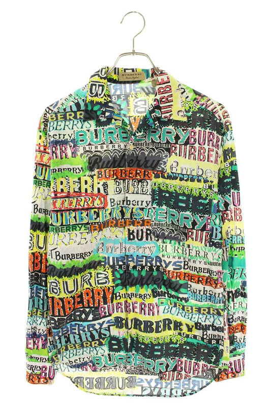 Burberry Cotton All Over Print Long Sleeve Shirt Multi Size XS