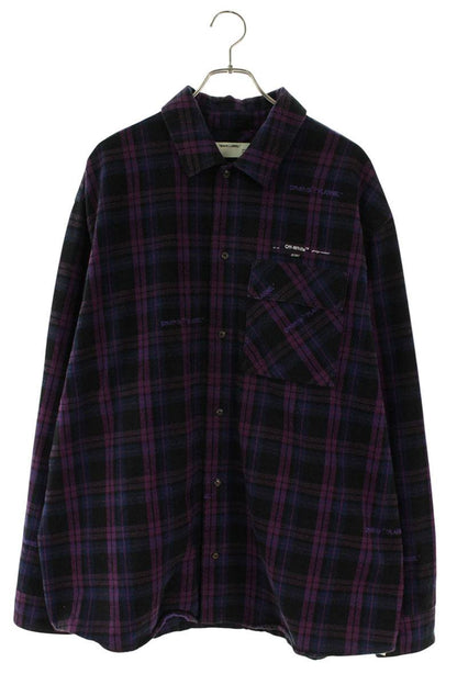 OFF-WHITE Flannel Arrow Patch Oversized Check Shirt Size L