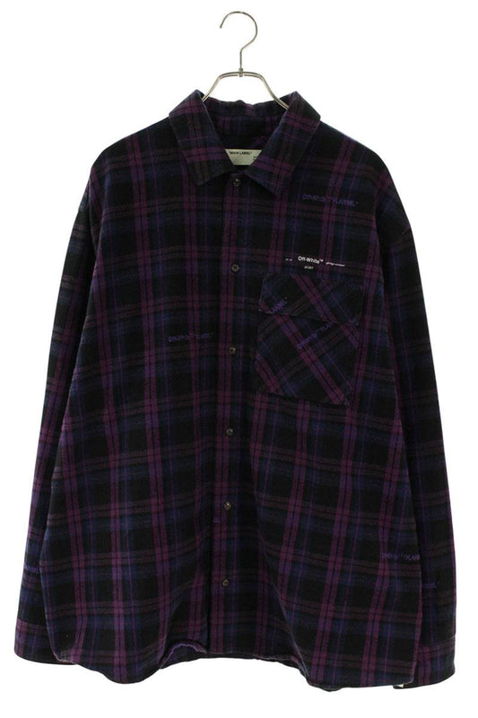 OFF-WHITE Flannel Arrow Patch Oversized Check Shirt Size L