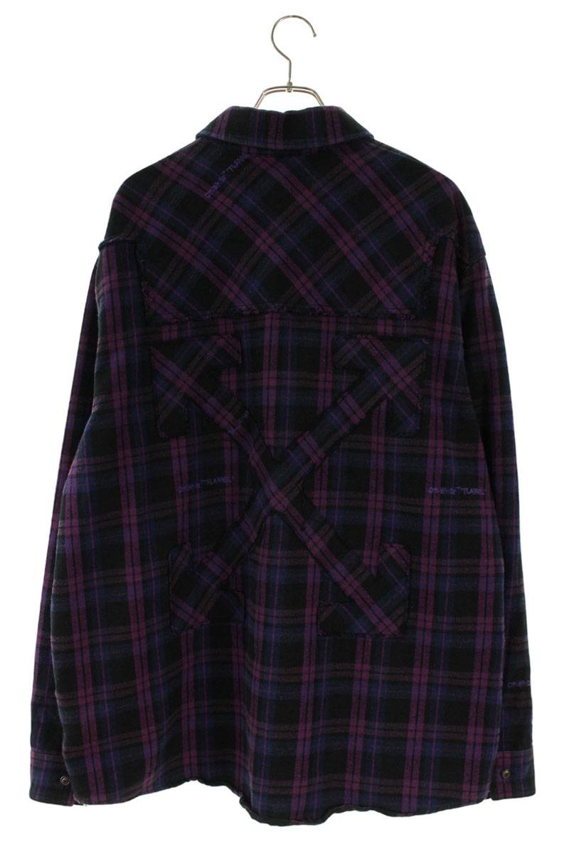 OFF-WHITE Flannel Arrow Patch Oversized Check Shirt Size L