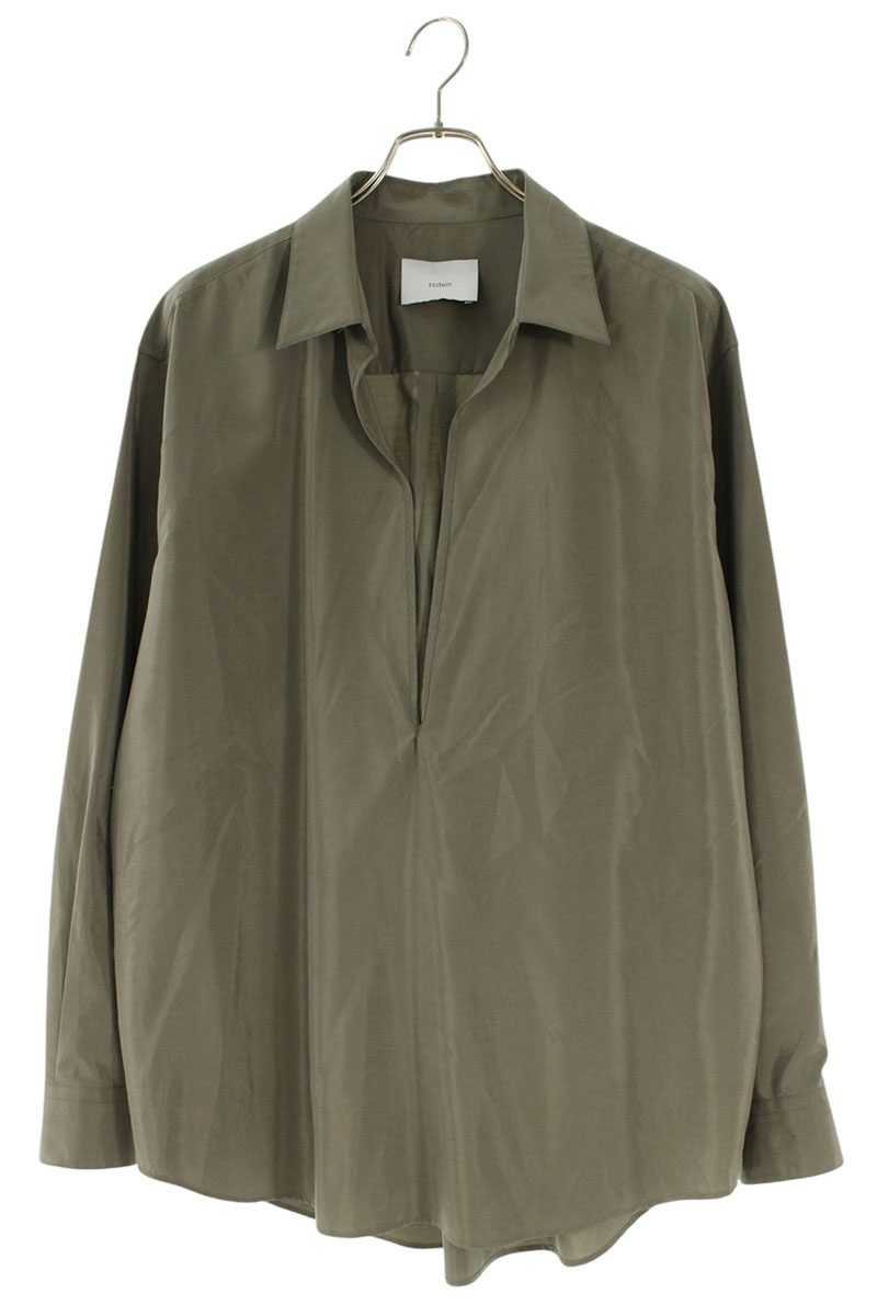 stein 25AW Silk Nylon Over Skipper Shirt Grey Size S