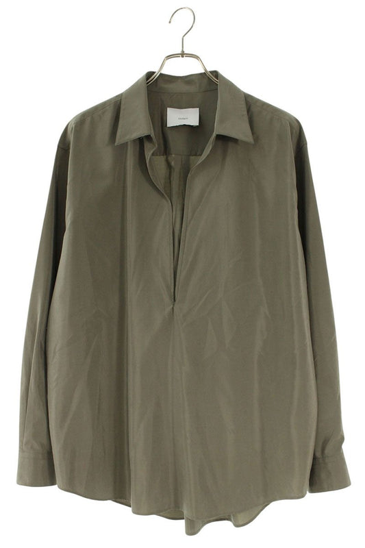 stein 25AW Silk Nylon Over Skipper Shirt Grey Size S