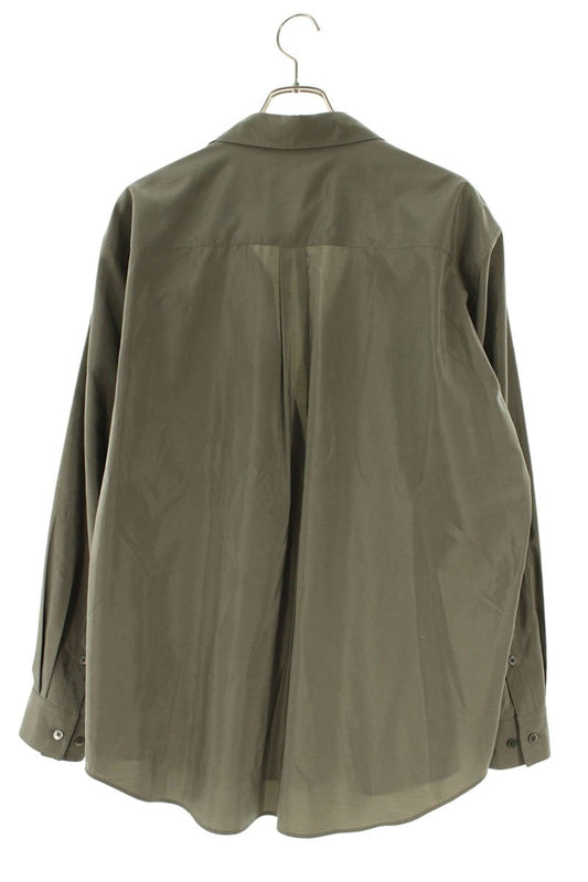 stein 25AW Silk Nylon Over Skipper Shirt Grey Size S