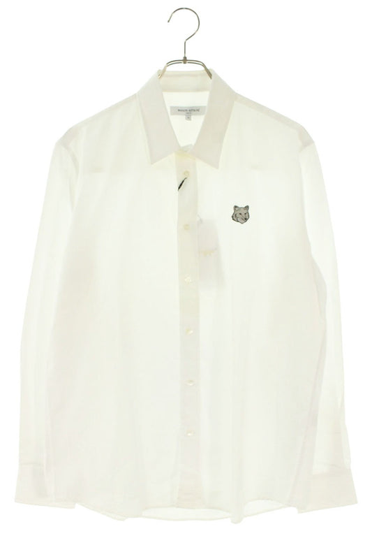 MAISON KITSUNE Fox Patch Oxford Poplin Shirt White Size M
