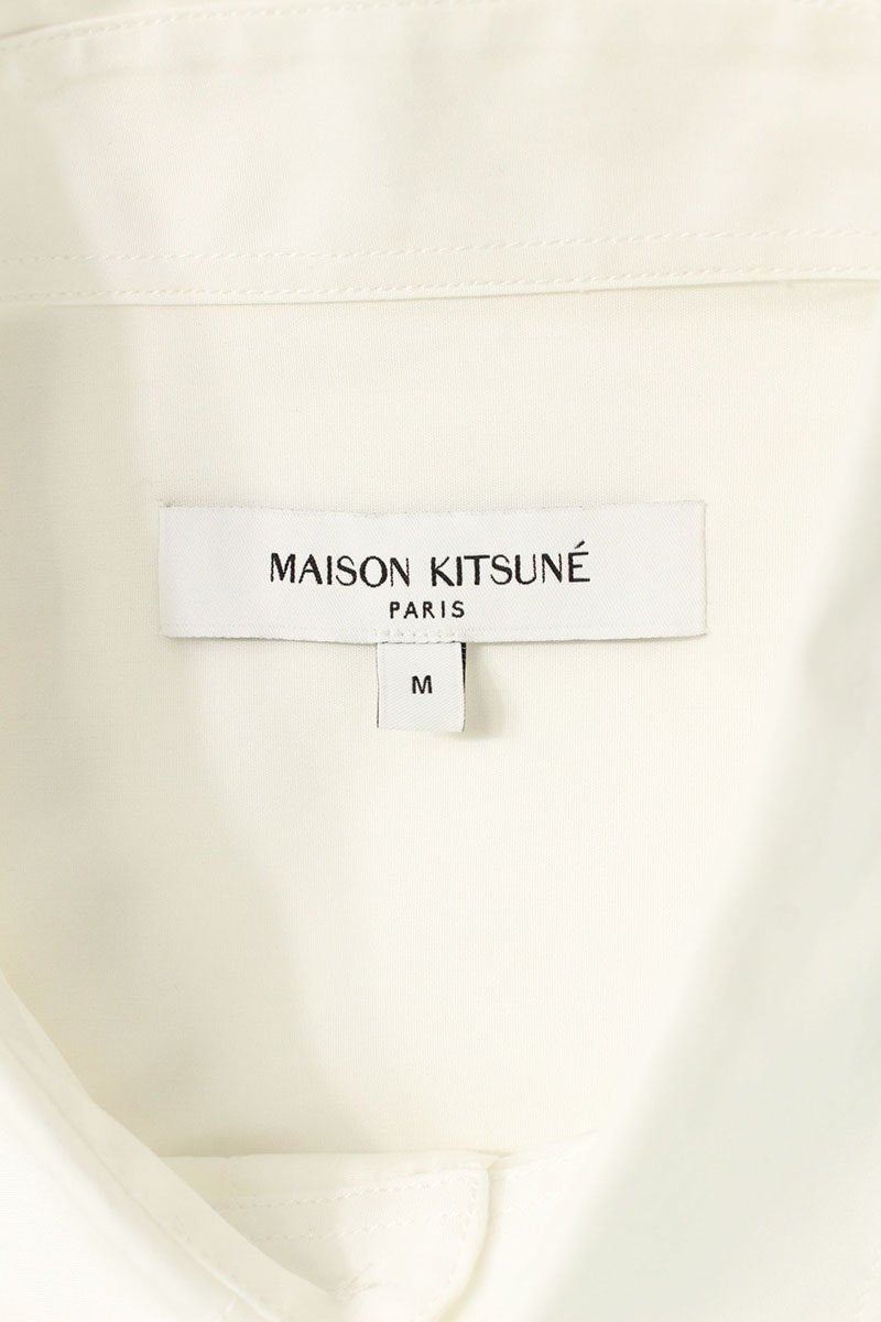 MAISON KITSUNE Fox Patch Oxford Poplin Shirt White Size M