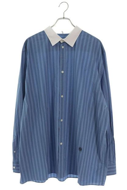 LOEWE Striped Anagram Long Sleeve Shirt Blue/White Size XS
