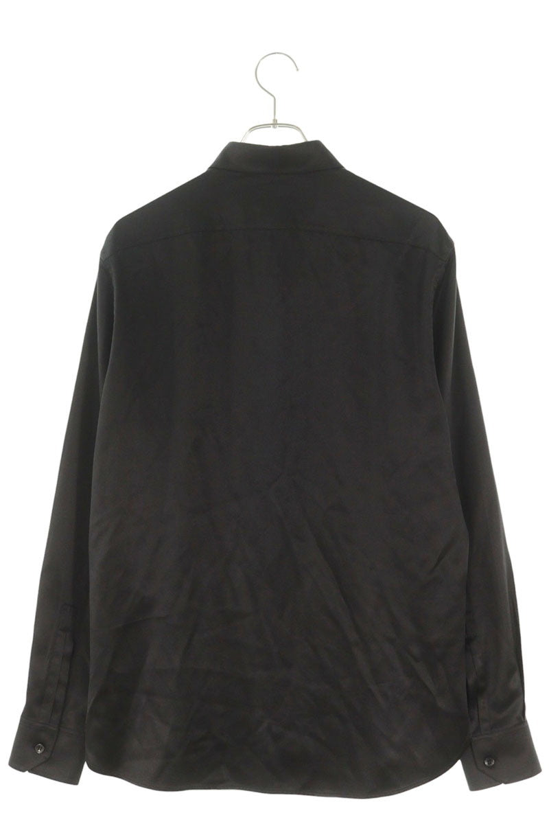 SAINT LAURENT PARIS Silk Long Sleeve Shirt Black Size XXL