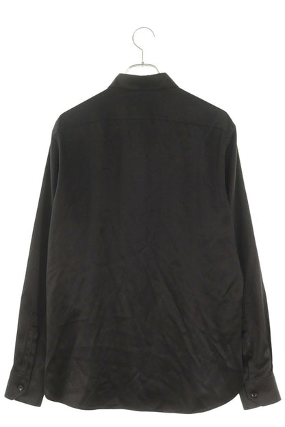 SAINT LAURENT PARIS Silk Long Sleeve Shirt Black Size XXL