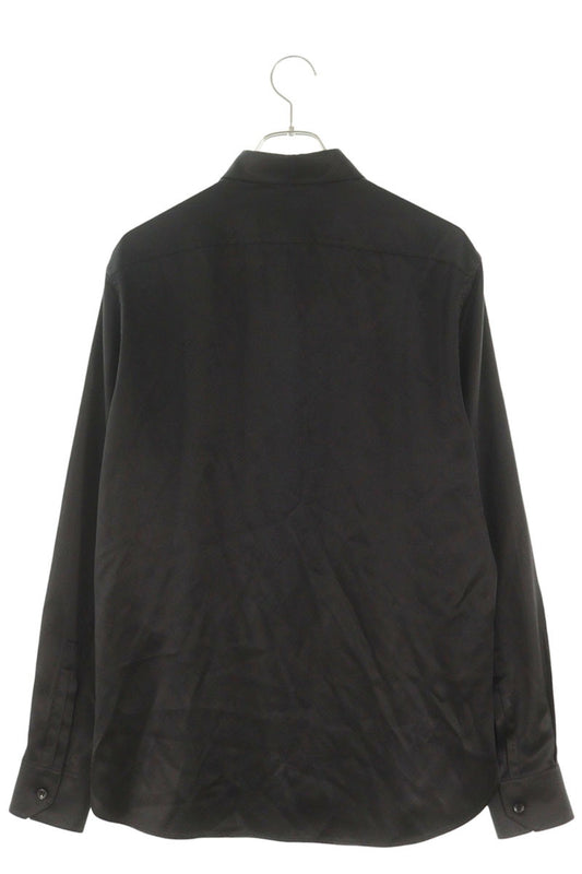 SAINT LAURENT PARIS Silk Long Sleeve Shirt Black Size XXL