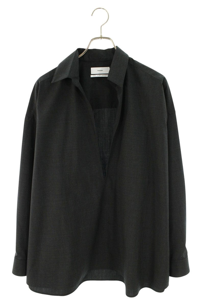 Graphpaper 26SS Wool Skipper Long Sleeve Shirt Gray Size M