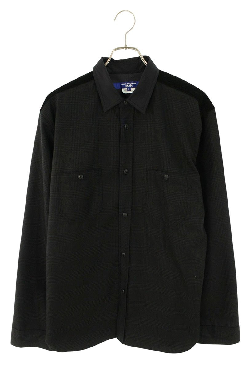 JUNYA WATANABE MAN Poly Wool Check Shirt Black Size L