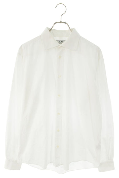 HERMES Cotton Long Sleeve Shirt White Size S