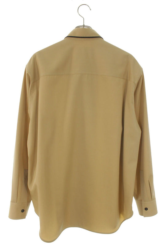 JILSANDER Tassel Wool Long Sleeve Shirt Beige Size XXS