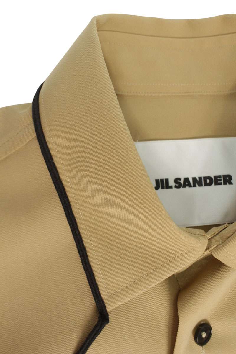 JILSANDER Tassel Wool Long Sleeve Shirt Beige Size XXS