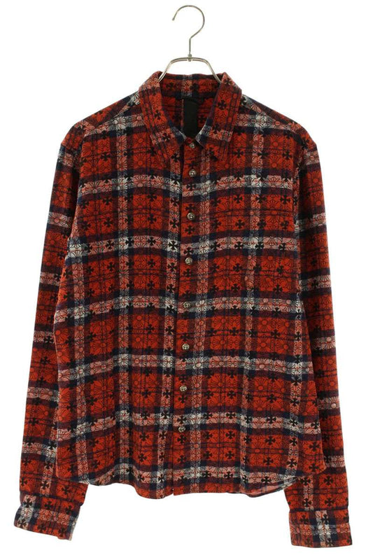 Chrome Hearts Loose End Sleeve Cross Patch Long Sleeve Shirt Size M