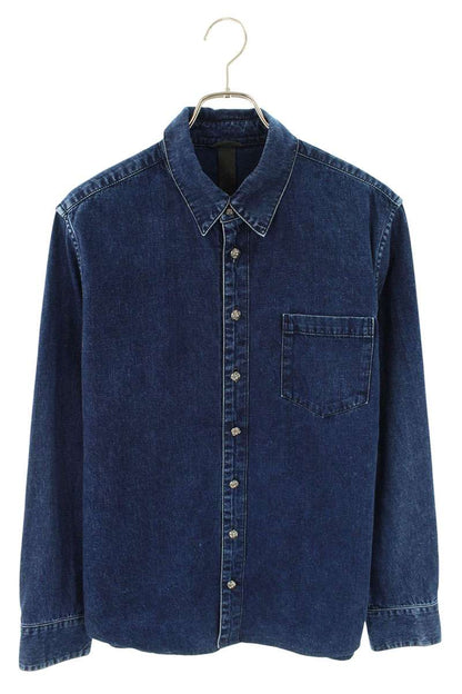 Chrome Hearts LOOSEENDS Cross Patch Denim Long Sleeve Shirt Size L