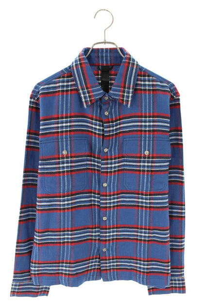 Chrome Hearts WORK DOG Cross Button Check Flannel Size M