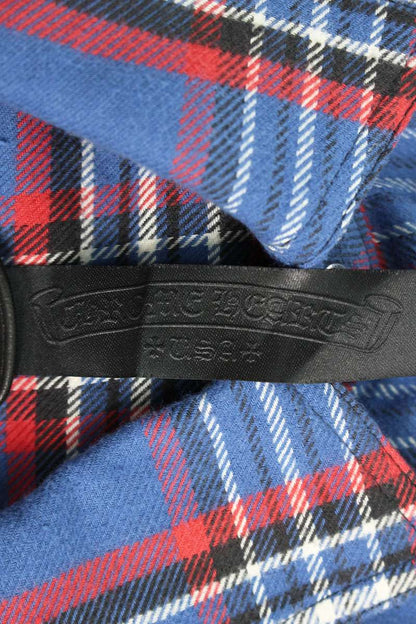 Chrome Hearts WORK DOG Cross Button Check Flannel Size M