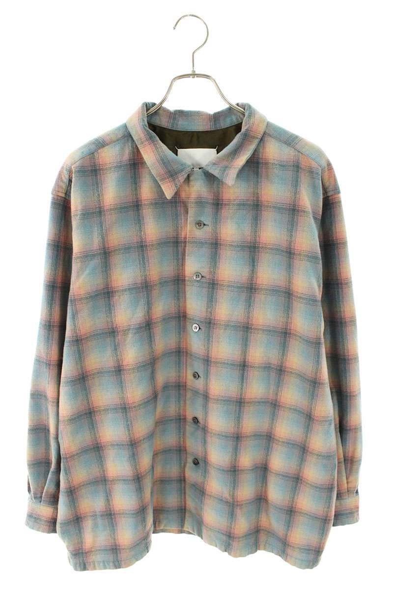 Maison Margiela Oversized Check Wool Long Sleeve Shirt Multi Size XS