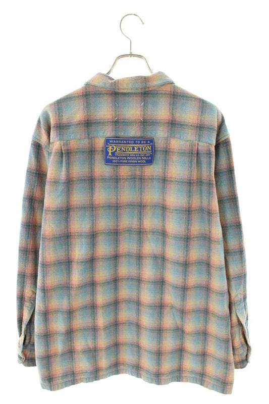 Maison Margiela Oversized Check Wool Long Sleeve Shirt Multi Size XS