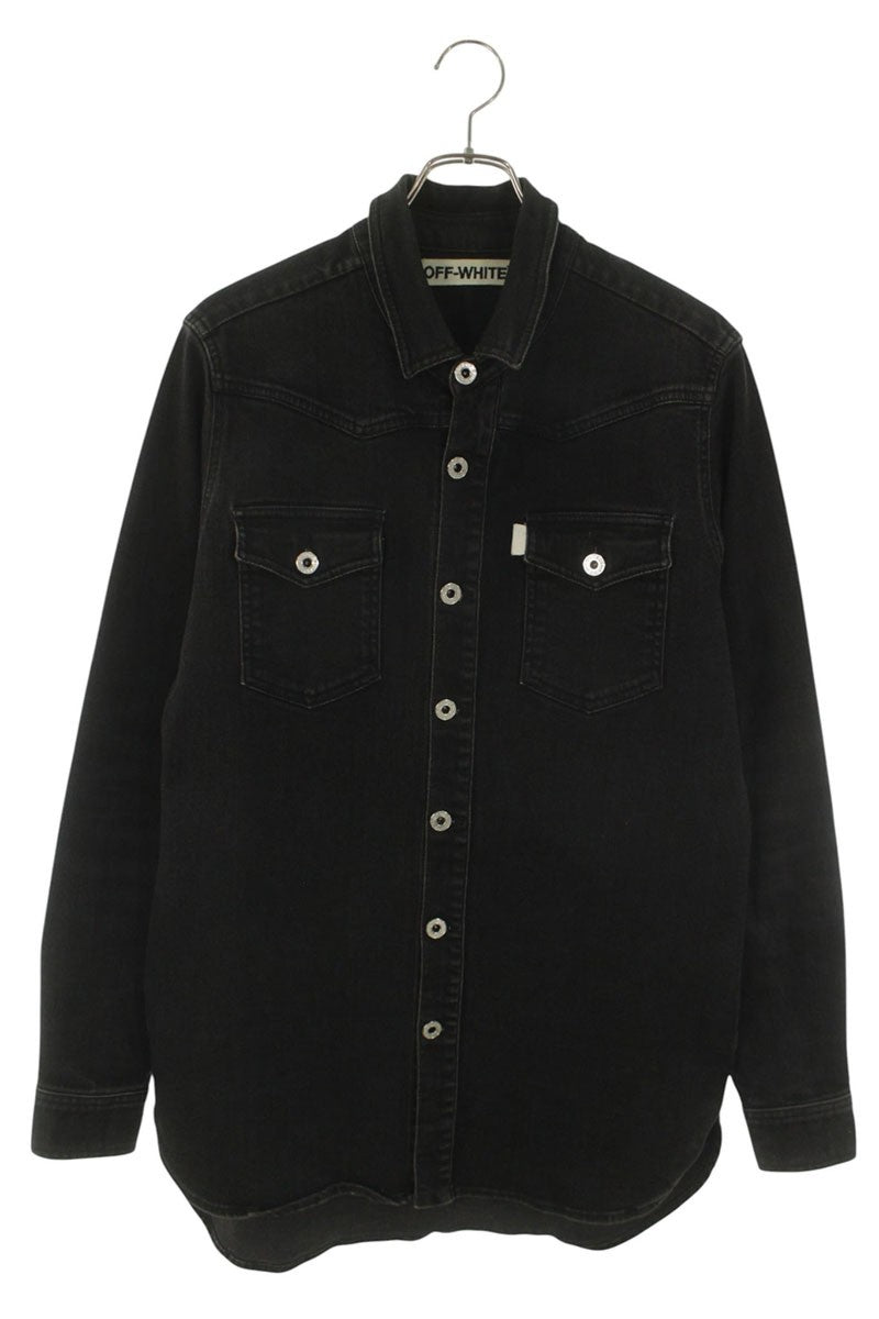 OFF-WHITE Denim Back Logo Print Shirt Black/White Size S