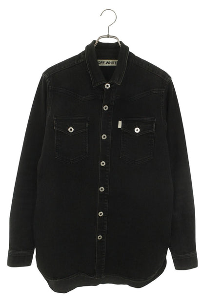 OFF-WHITE Denim Back Logo Print Shirt Black/White Size S