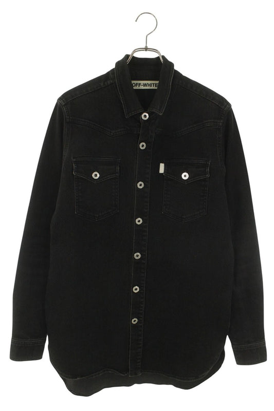 OFF-WHITE Denim Back Logo Print Shirt Black/White Size S