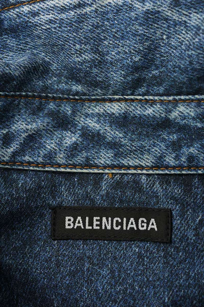 BALENCIAGA Trompe L'oeil Denim Print Long Sleeve Size S