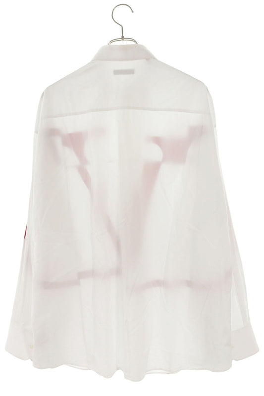 VALENTINO Cotton V-Logo Long Sleeve Shirt White/Red Size XXL