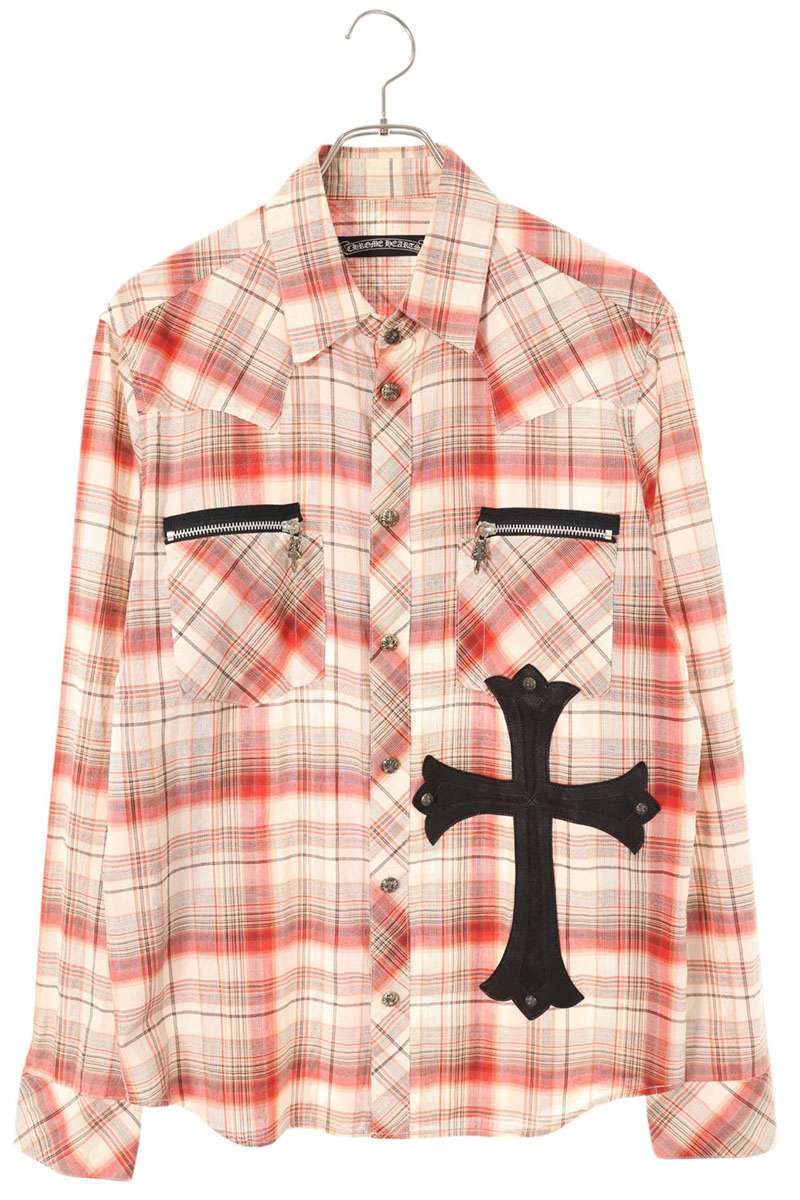 Chrome Hearts Western Cross Patch Check Shirt Size S