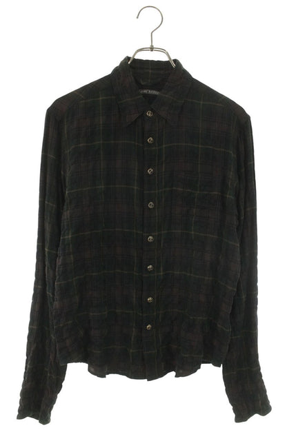 Chrome Hearts GAUZE SHIRT BS Fleur Check Long Sleeve Shirt Size SM