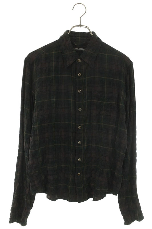 Chrome Hearts GAUZE SHIRT BS Fleur Check Long Sleeve Shirt Size SM