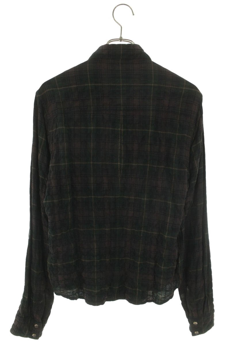 Chrome Hearts GAUZE SHIRT BS Fleur Check Long Sleeve Shirt Size SM