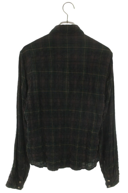 Chrome Hearts GAUZE SHIRT BS Fleur Check Long Sleeve Shirt Size SM