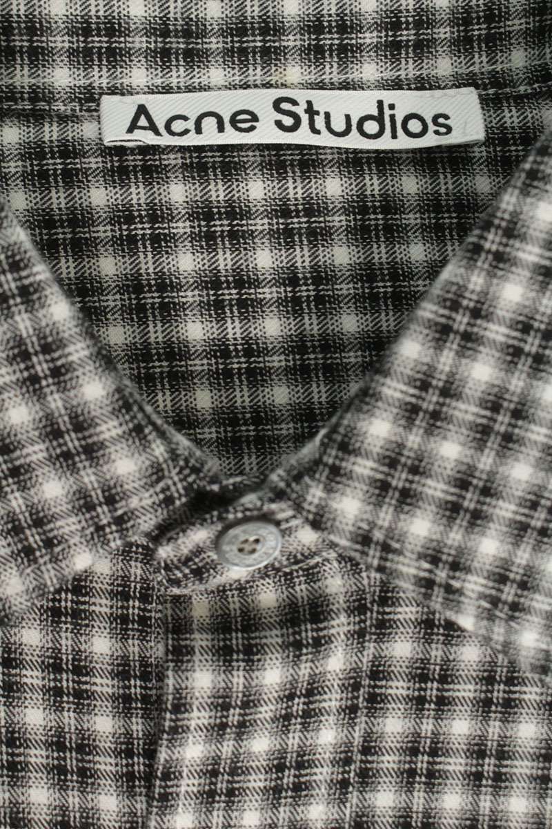 ACNE STUDIOS 26SS Cotton Check Shirt Black/White Size S