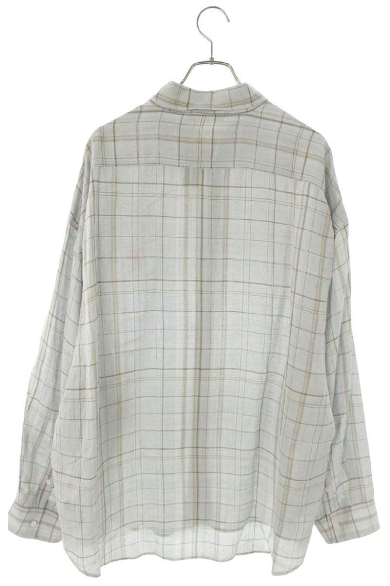 ACNE STUDIOS 26SS Rayon Linen Check Overshirt Gray Size L