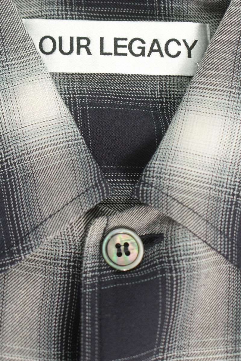 OUR LEGACY 26SS EVERYSHIRT Check Viscose Long Sleeve Shirt Size S