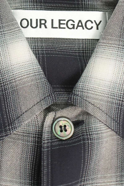 OUR LEGACY 26SS EVERYSHIRT Check Viscose Long Sleeve Shirt Size S