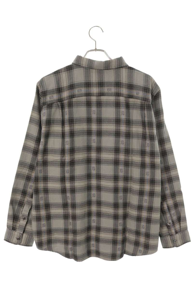 STUSSY Cotton Ombre Check Long Sleeve Shirt Gray Size L