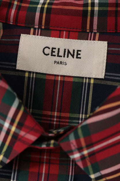 CELINE Tartan Check Long Sleeve Shirt Multi Size XXL