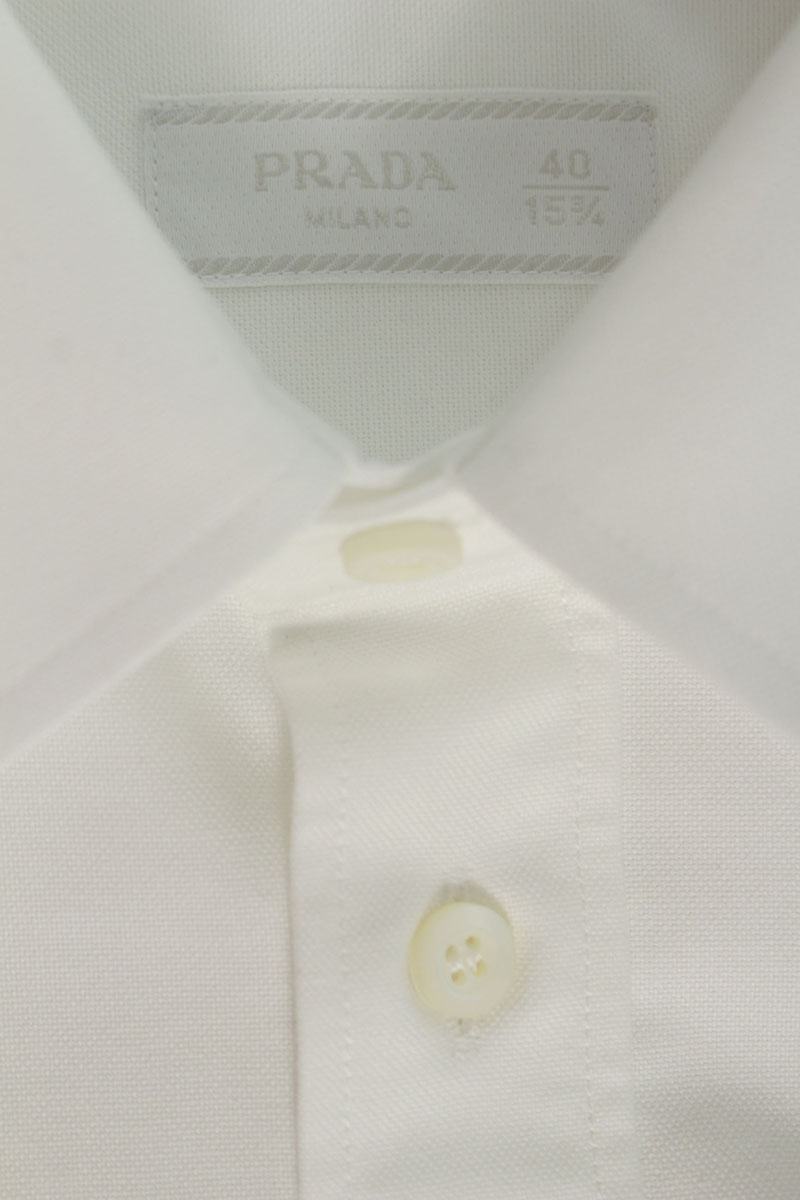PRADA 26SS Cotton Poplin Long Sleeve Shirt White Size XXS