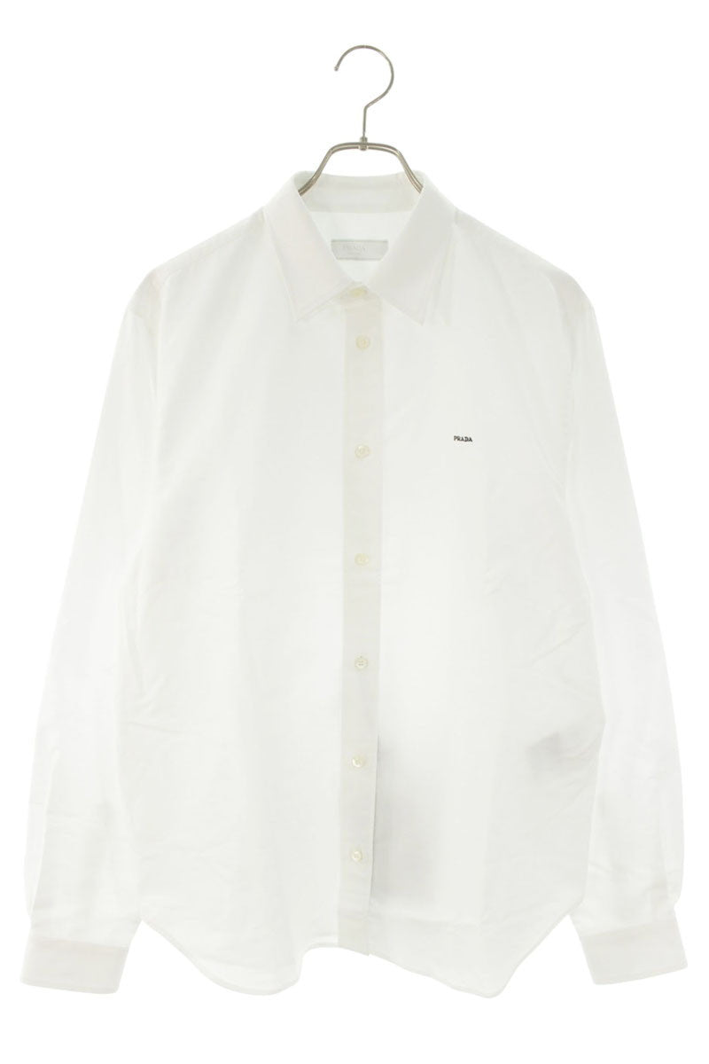 PRADA 26SS Cotton Poplin Long Sleeve Shirt White Size S
