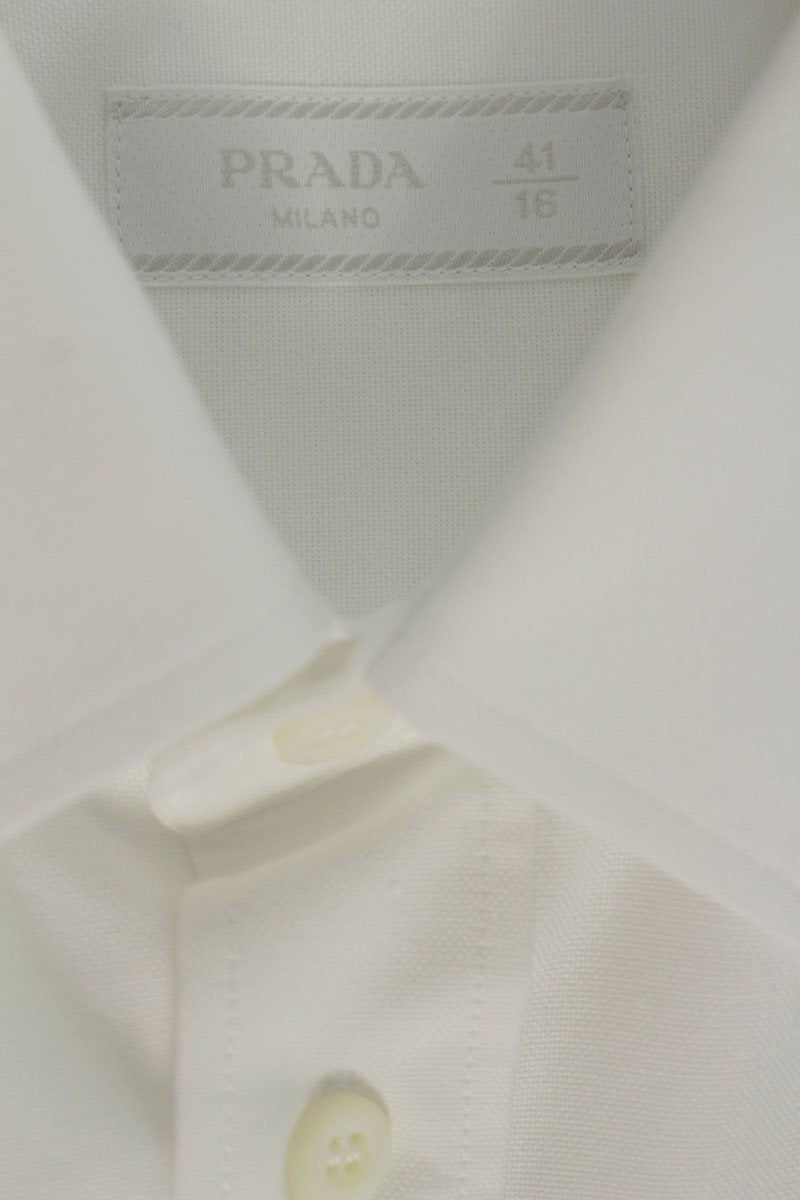 PRADA 26SS Cotton Poplin Long Sleeve Shirt White Size S