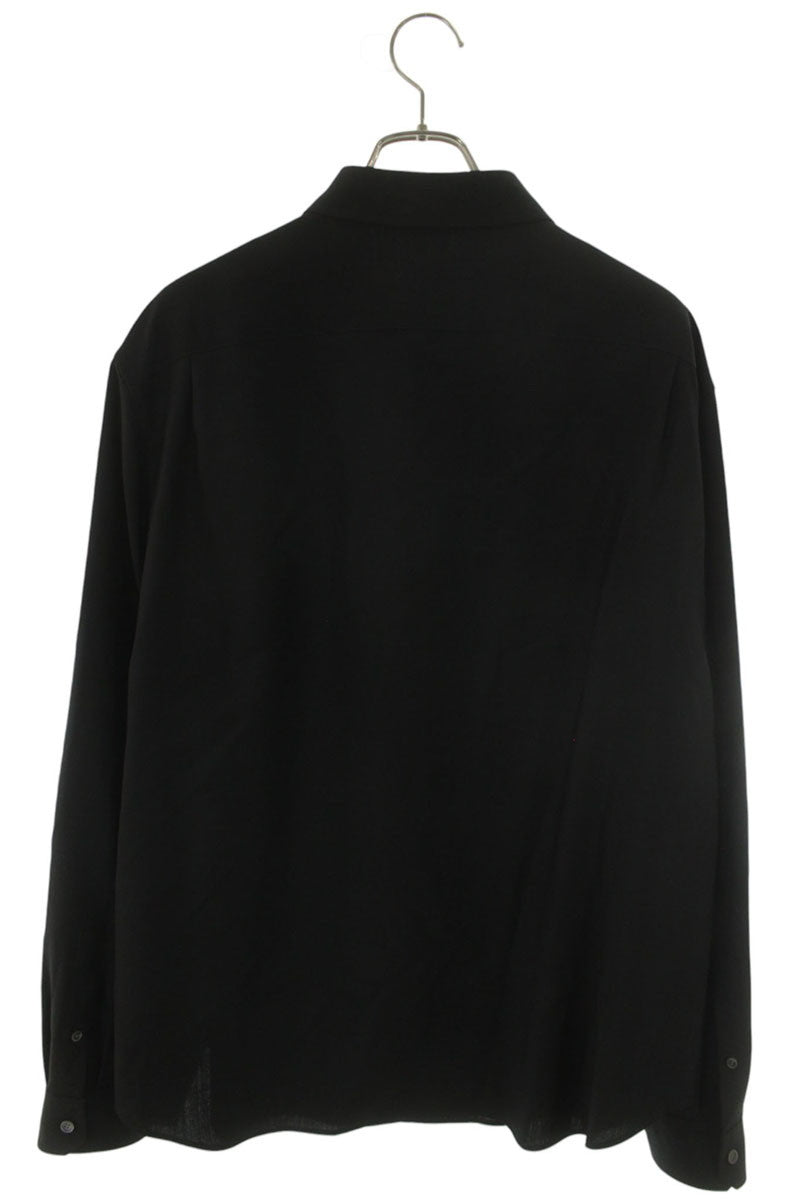 LOEWE 26SS Wool Anagram Embroidered Long Sleeve Shirt Black Size XXS