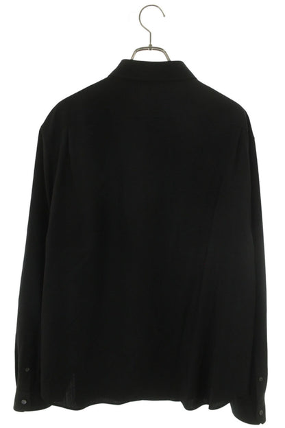 LOEWE 26SS Wool Anagram Embroidered Long Sleeve Shirt Black Size XXS