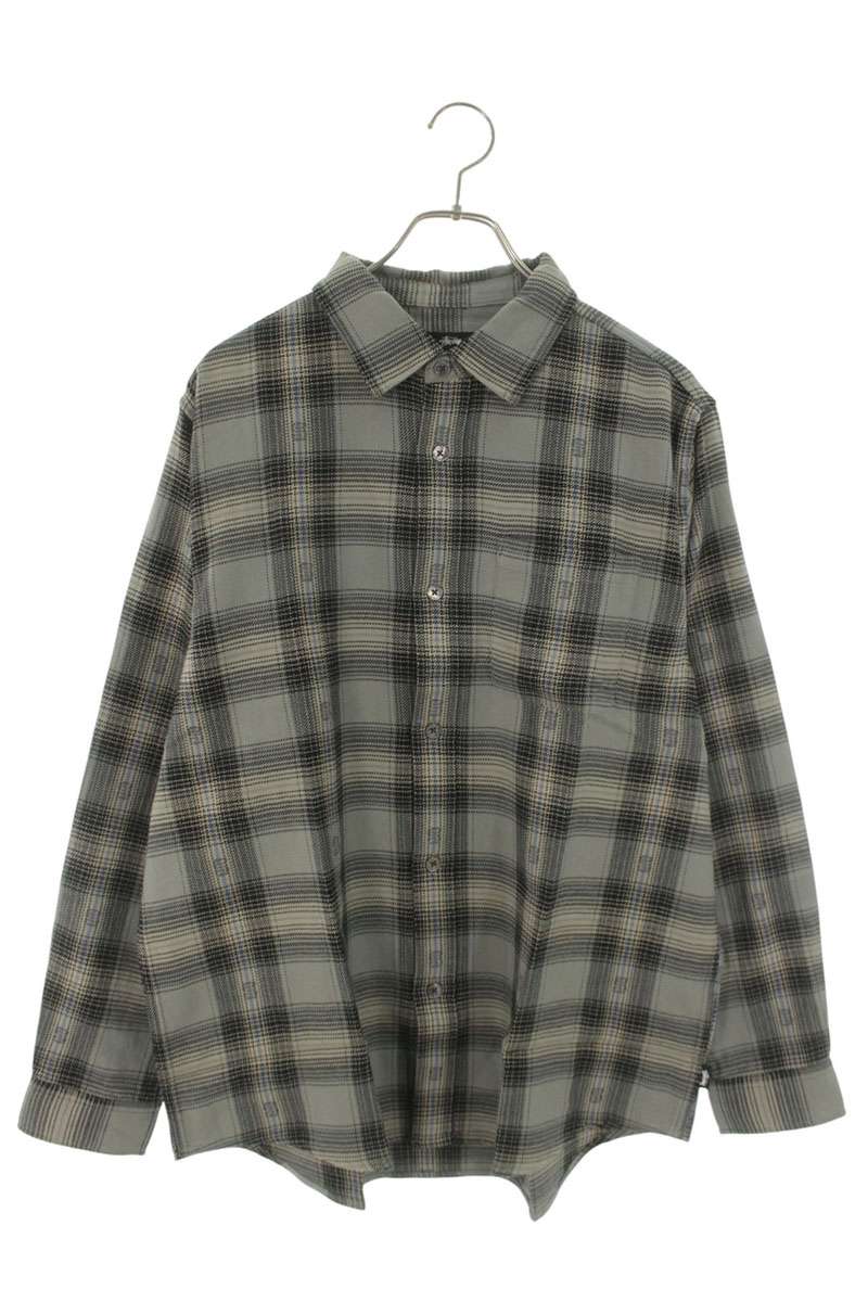 STUSSY Ombre Check Shirt Gray Size M