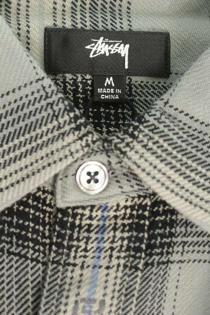 STUSSY Ombre Check Shirt Gray Size M