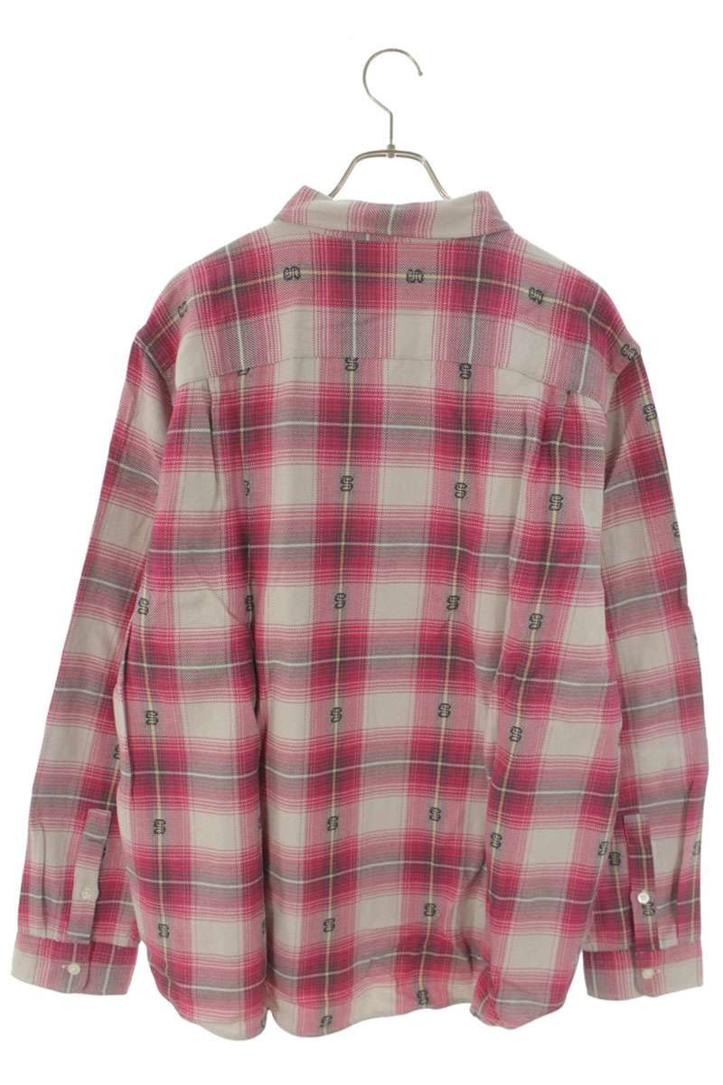 STUSSY Ombre Check Shirt Pink Size XL